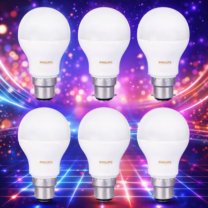 Philips Ace Saver 9W B22 LED Bulb (Pack of 6) 6500K Cool Daylight | Eye Comfort & Energy-Saving