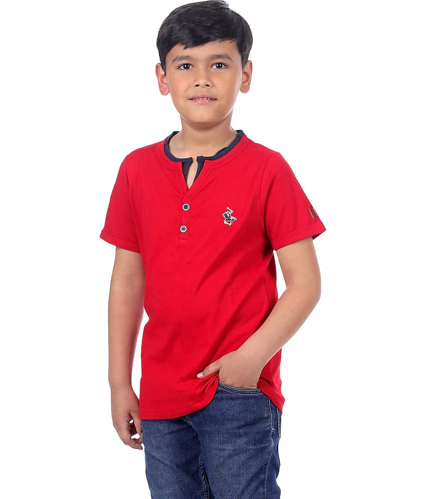 3PIN Pack of 1 Boys Cotton T-Shirt ( Red )