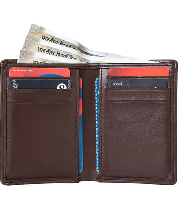 HIDEFLIX PU Solid Men's Regular Wallet With 8 Slots For Card ( Brown , Pack of 1 )