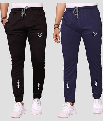 Anand Multicolor Lycra Men's Joggers ( Pack of 2 )
