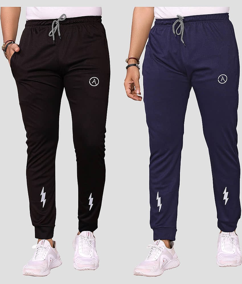 Anand Multicolor Lycra Men's Joggers ( Pack of 2 )