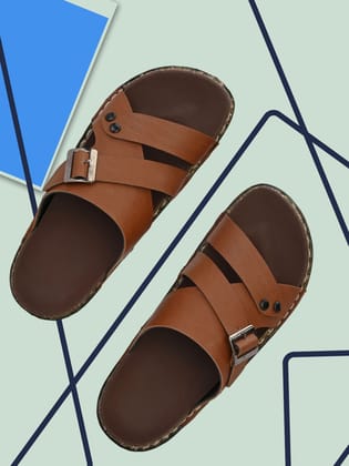 Hirolas® Men's Brown Comfortable Office Slippers (HROMSL13BRN) Hirolas® Men's Brown Comfortable Office Slippers (HROMSL13BRN)