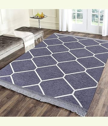 RADECOR Grey Chenille Carpet Others 5x7 Ft