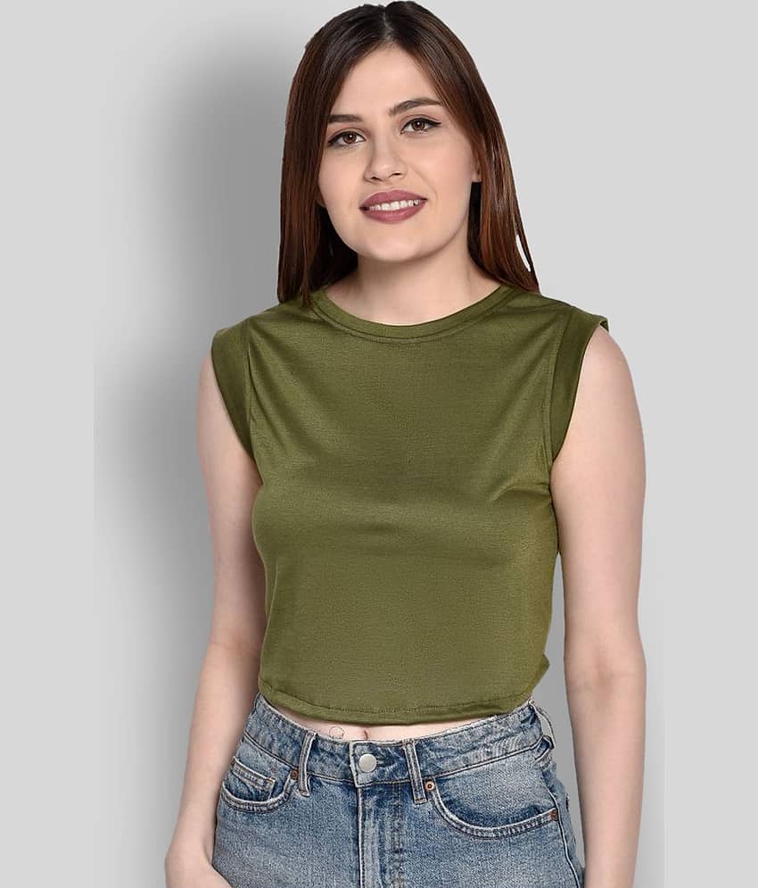 Chimpaaanzee Women's Viscose Crop Top ( Green )