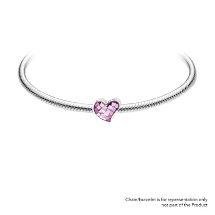 MOP Heart Purple | 925 Silver charms for Bracelets / Chain-Free / Silver / Modern