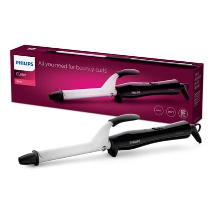 Philips BHB862/00 Hair Curler with 16MM Barrel, Ceramic Coated Barrel for Long-Lasting Bouncy Looking Curls- Black