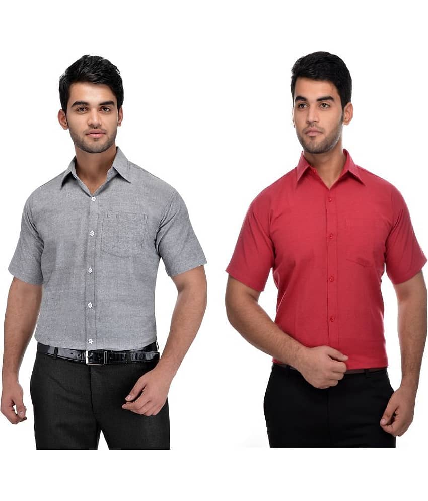 DESHBANDHU DBK Cotton Regular Fit Half Sleeves Men's Formal Shirt - Multi ( Pack of 2 )