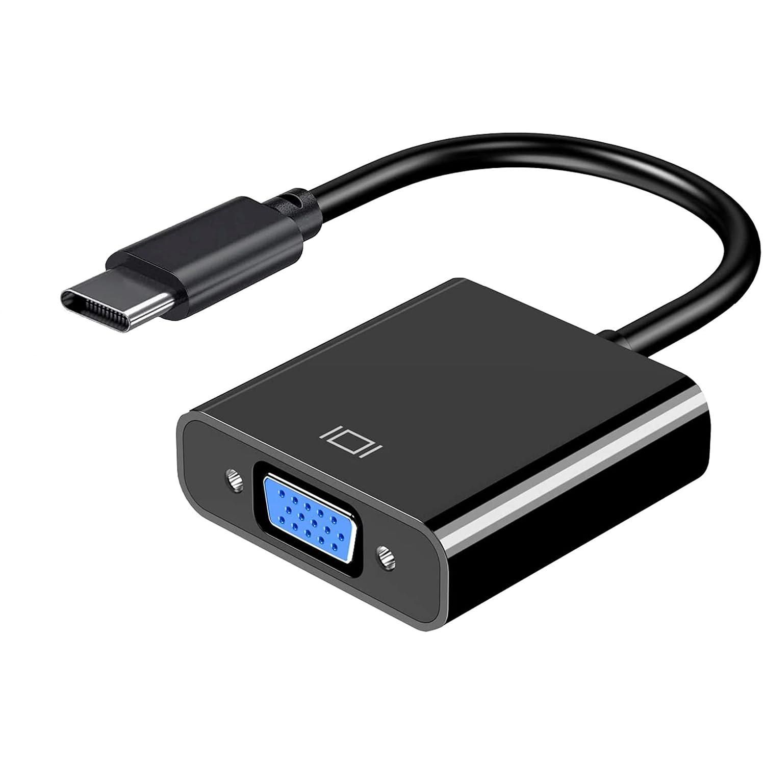 USB Type C to VGA Female Adapter, (Thunderbolt 3 ) Converter Compatible with MacBook Pro, MacBook Air 2018, Dell XPS 13/15, Surface Book 2, iPad Pro, Phone, Projector