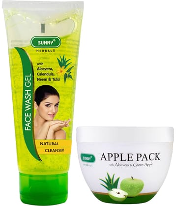 SUNNY HERBALS Apple Pack 150 gm and Neem Tulsi Face Wash 110 mL