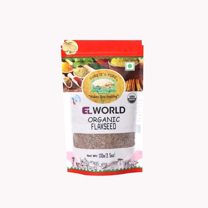 Elworld Agro & Organic Food Products Flaxseed (Alsi / Teesi) 100g