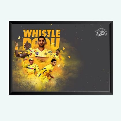 Nokkes Cricket IPL M.S Dhoni CSK Chennai Super King Team Photo Frame 8X12 Inch Size Photo Frame Photo Home Office_msd4