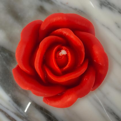 SS enterprise Rose Flower Shape for Home Decor | Romantic Fragrance | Smoke-Free | Romantic Night Pillar Candle (Pack of 1, Red)