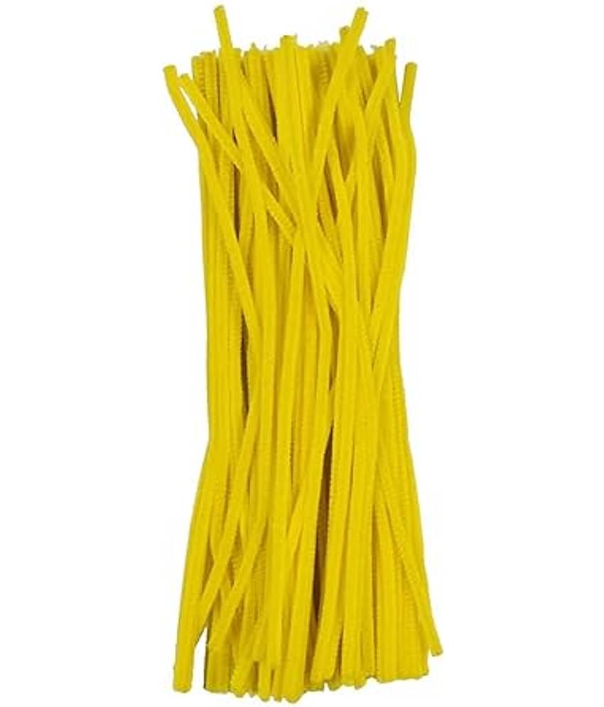 ECLET Pipe Cleaner 12”: YELLOW Color 100pcs for Hobby Crafts, Scrapbooking, DIY Accessory
