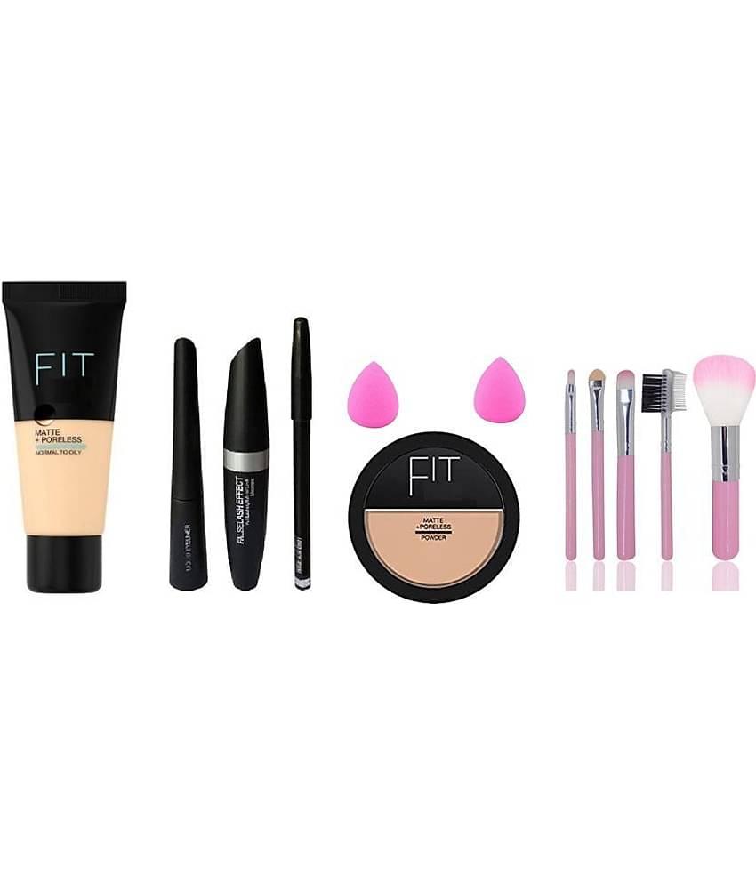 Lenon Makeup Combo, Mascara, Face Brush, Pressed Powder Medium 100 g