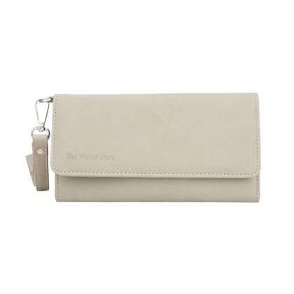 The Wallet Store Suede Leather Clutch For Women - Beige The Wallet Store Suede Leather Clutch For Women - Beige