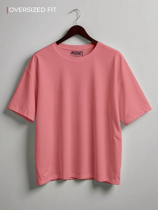 Plain Oversized T-Shirt-Coral Haze / S