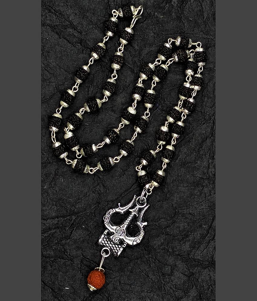 Charms Silver Men's Religious Pendant With Chain ( Pack of 1 )