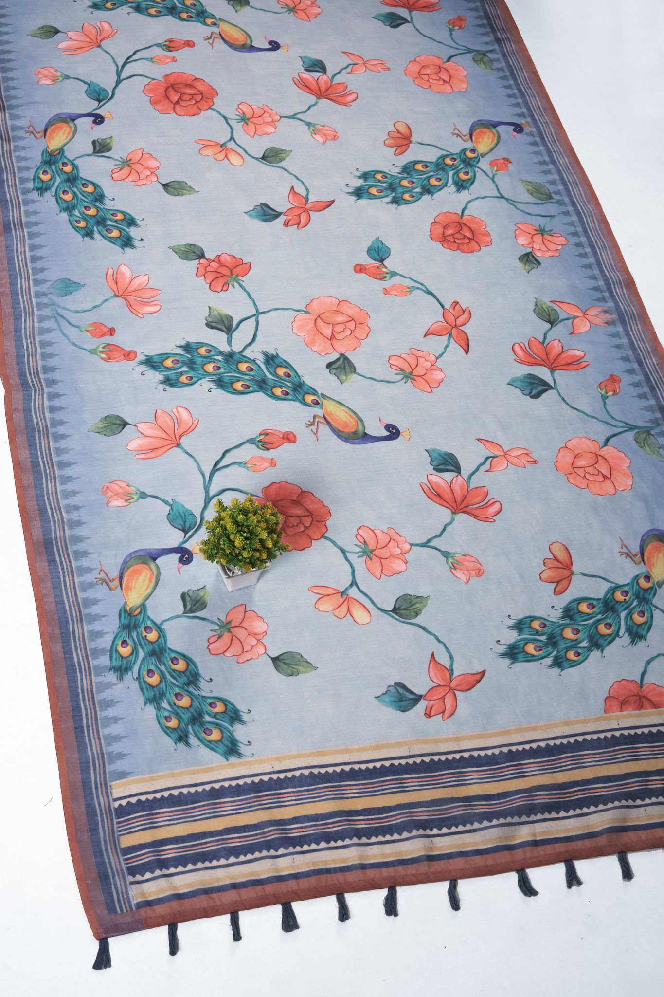 Utsav Mor Linen Saree