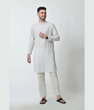 ALL WAYS YOU Cotton Blend Printed Regular Kurta For Men ( Multi )