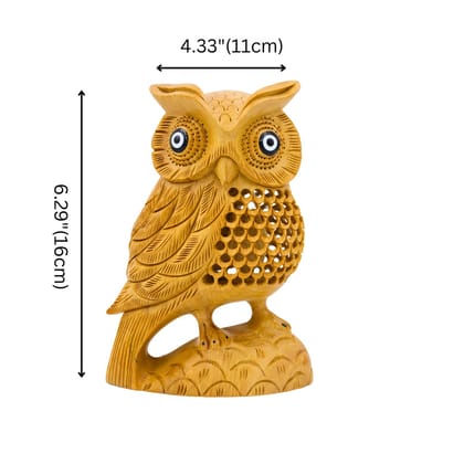 Wooden Owl Statue