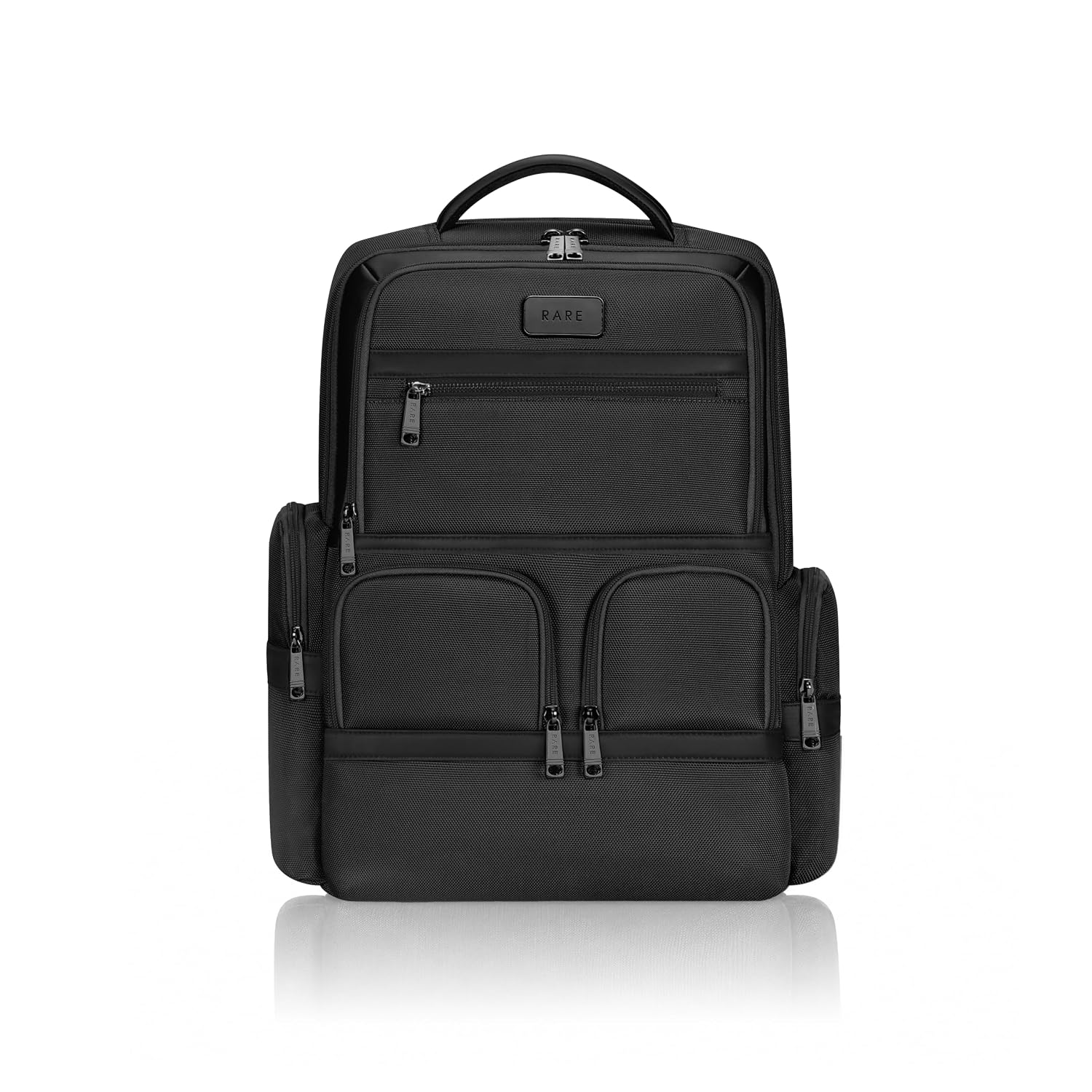 RARE RABBIT VEJER Nylon Texture Backpack, USB Charging Port, Water Repellent, 24L (Black)