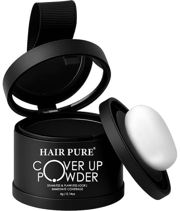 Hair Pure Cover-Up Hair Powder Organic Temporary Hair Color 4 g Black