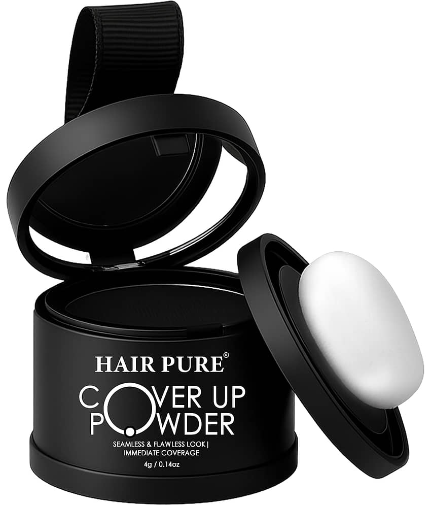 Hair Pure Cover-Up Hair Powder Organic Temporary Hair Color 4 g Black