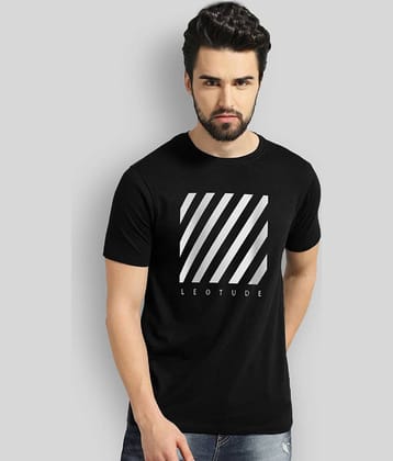 Leotude Pack of 1 Cotton Blend Regular Fit Men's T-Shirt ( Black )