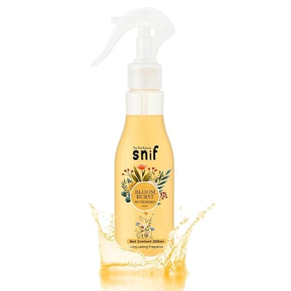 Snif Bloom Burst Room Air Freshener | Long Lasting Fragrance with Essential Oils1000+ Sprays | No Gas, Essential Oil Formula (Bloom Burst 200ml) Snif Bloom Burst Room Air Freshener | Long Lasting Fragrance with Essential Oils1000+ Sprays | No Gas, Essential Oil Formula (Bloom Burst 200ml)