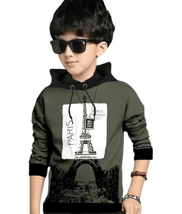 ATLANS CLOTHS Pack of 1 Boys Cotton Blend T-Shirt ( Olive )