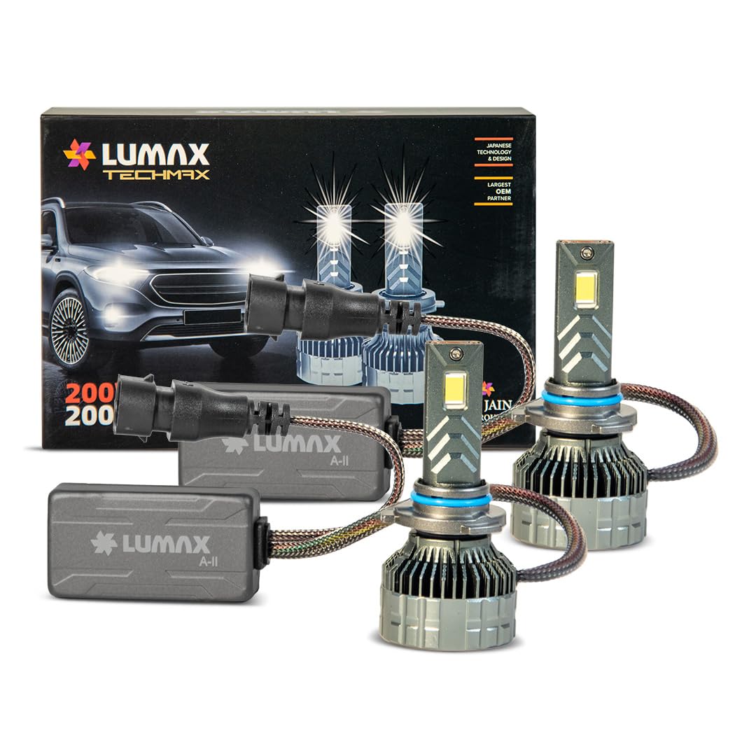 Lumax LED Auto Lamp 9005 12V, 200W Kit | High Intensity |Safe Beam | IP67 Waterproof | Plug & Play Installation