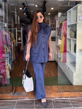 Akiri Blue Velvet Cordset-3XL