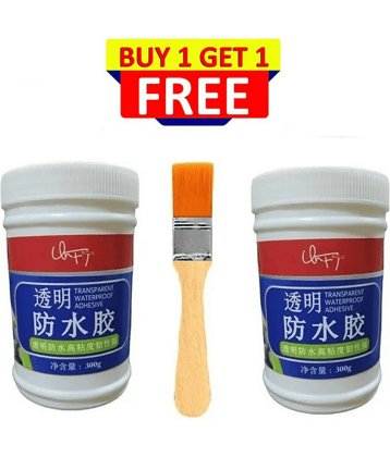 Crack Seal Glue 300gm with Brush Transparent Waterproof Glue for Roof Leakage Crack Seal Agent Roof Water Leakage Solution Water Proof Glue Transparent Glue Waterproofing for Pipe Wall Tiles