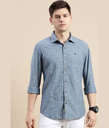 Showoff Cotton Blend Regular Fit Printed Full Sleeves Men's Casual Shirt - Blue ( Pack of 1 )