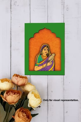 Dbeautify's DIY MDF Traditional Rajasthani Lady Wall Hanging