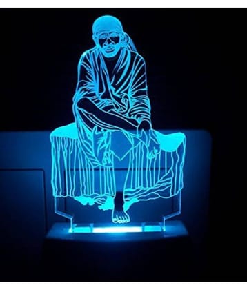 Ajanta Saibaba Code ; 2049 3D ( PEN STAND FREE ) Night Lamp Multi - Pack of 1