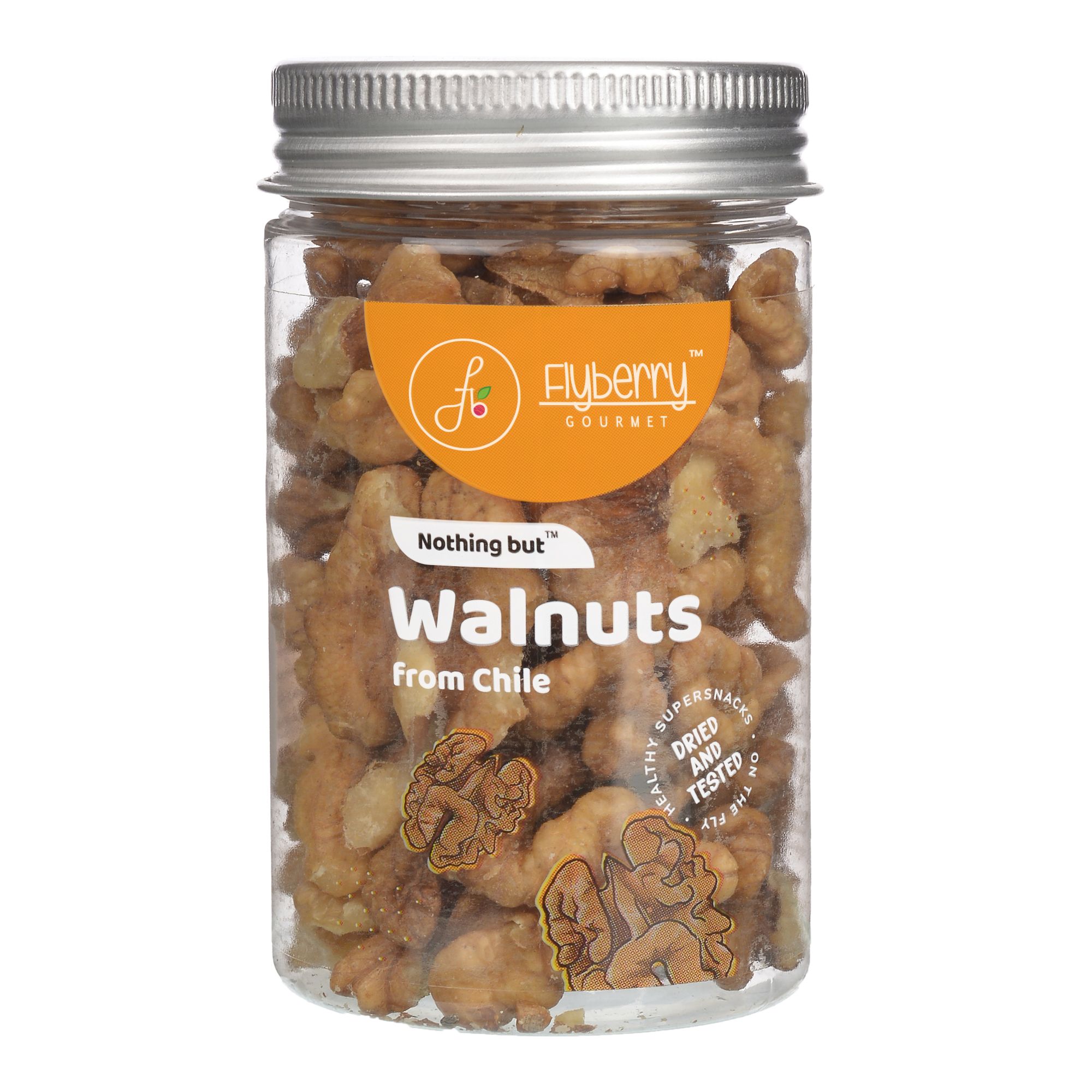 Flyberry Gourmet Premium Walnuts, 75g | 100% Natural | High in Omega3 and Antioxidants | Imported from Chile