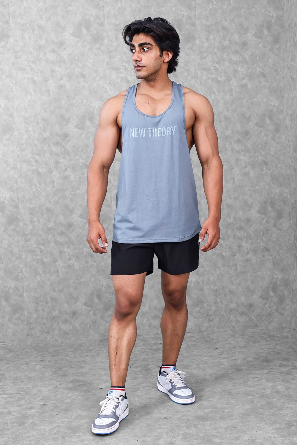 Alpha Gym Stringer - Stone Blue-XXL