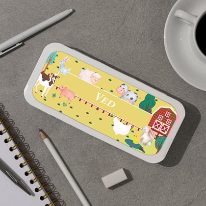 Farm Friends Kids Pencil Box-Yellow