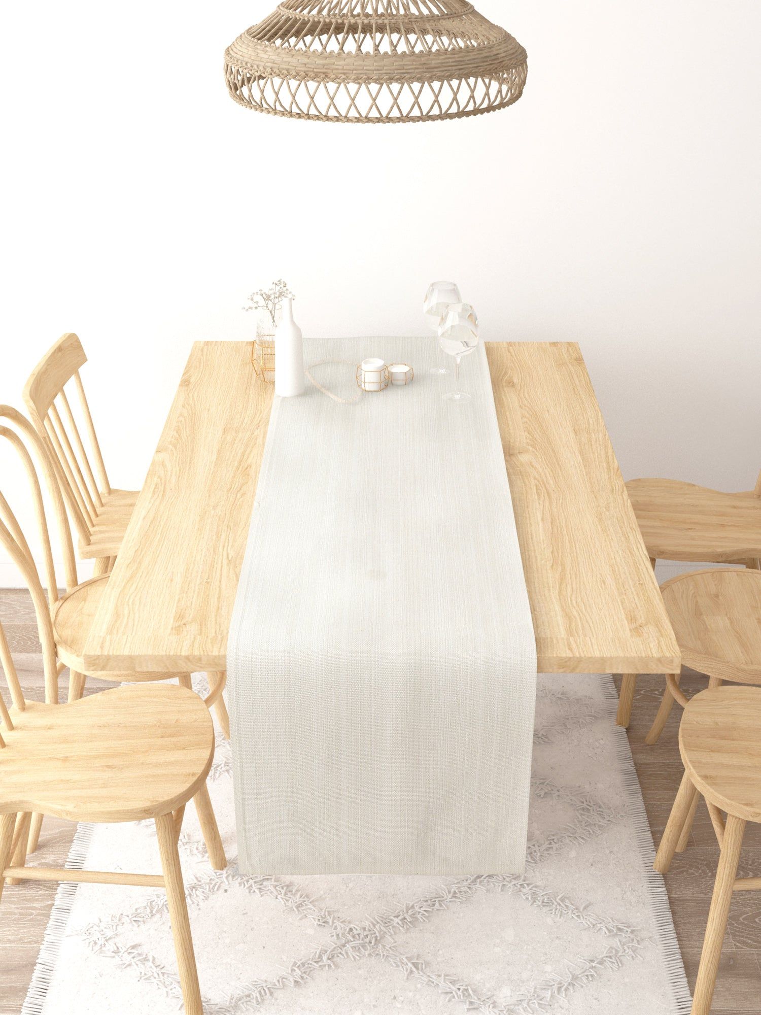 Cotton Table runner - 13X90 inches-6 Seater / Solid