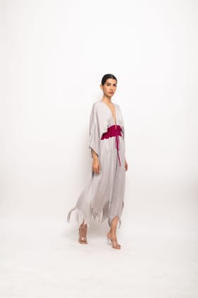 Grey-Wine Asymmetrical Cape-XS