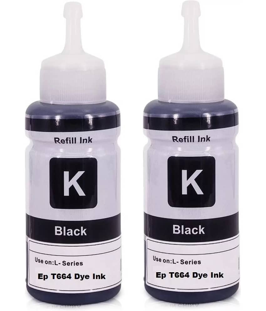 TEQUO T664 Ink For L130 Black Pack of 2 Cartridge for L220/ L550/ L355/ L110/ L210/ L300/ L360/ L350/ L380/ L100/ L200/ L565/ L555/ L130/ L1300