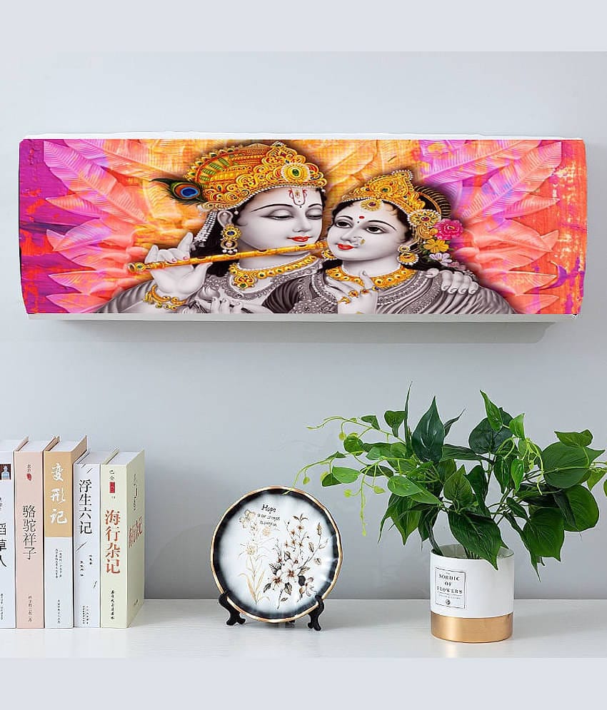 Sahaj Creation Single Poly-Cotton Pink AC Cover for 1.5 Ton Split AC