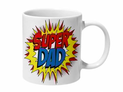 Multicolor Super Dad Ceramic Mug
