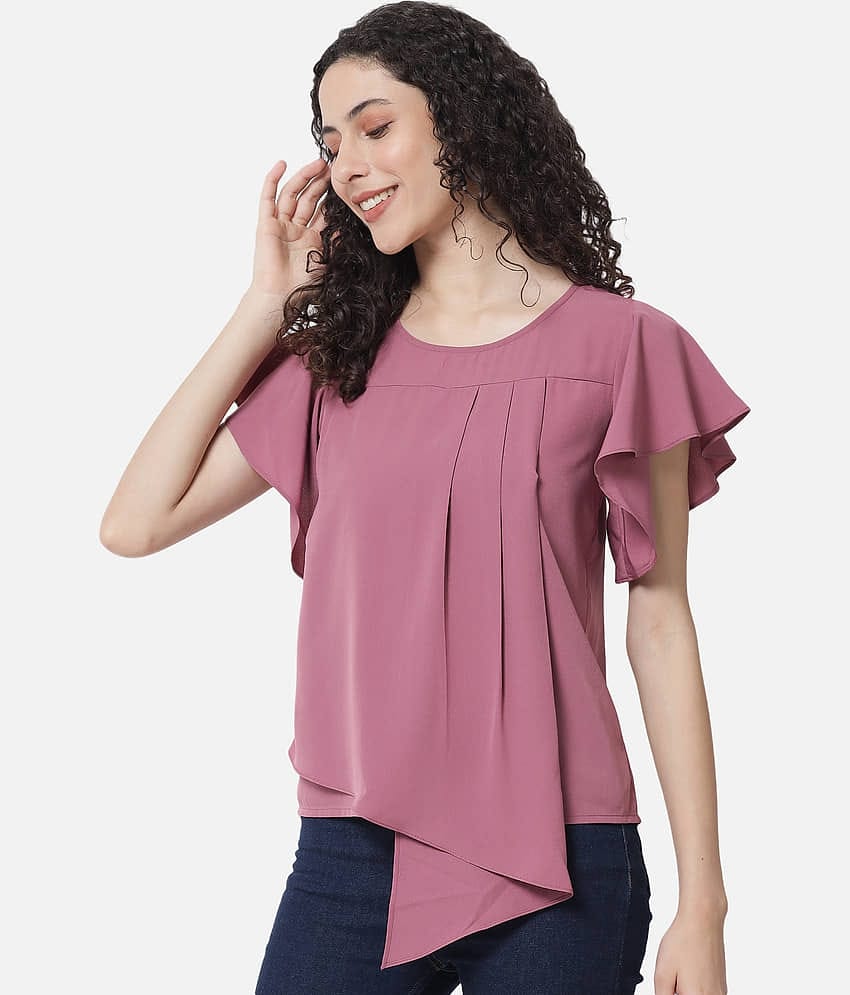 ALL WAYS YOU Women's Polyester Asymmetrical Top ( Pink )