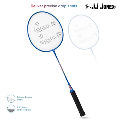 JJ Jonex 303 Set of 2 Steel Badminton Racquets with Full Cover � Durable, Lightweight, Indoor & Outdoor Play