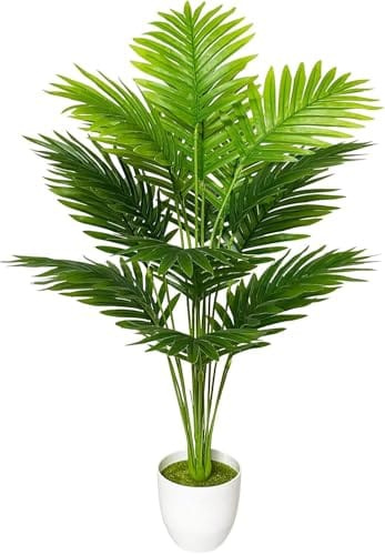 Artificial Floor Plants Large Tropical Palm Tree Tall Monstera Plant in Pot Faux Plants for Indoor Outdoor Home