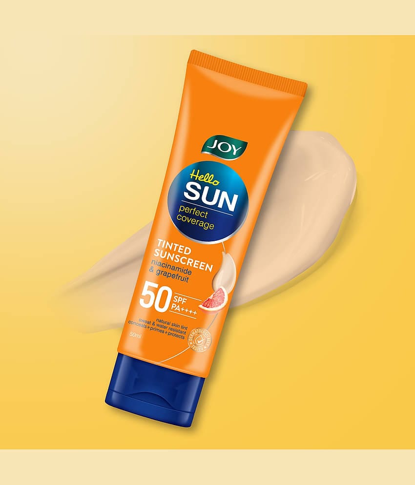 Joy Natural Tone Tinted Sunscreen SPF 50 PA+++ with Niacinamide For Normal & Oily Skin 50ml (Pack of 1)