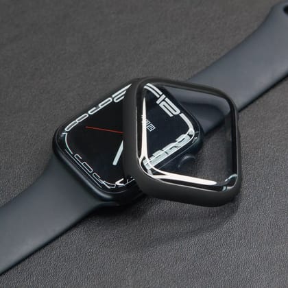 Premium Bumper Case Built in Screen Protector By iSerieshub For Smart Watch-45MM / Black