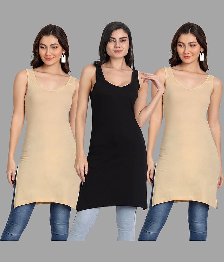 AIMLY Cotton Tanks - Beige Pack of 3